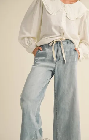 The Breezy Tie-Front Wide Leg Jeans