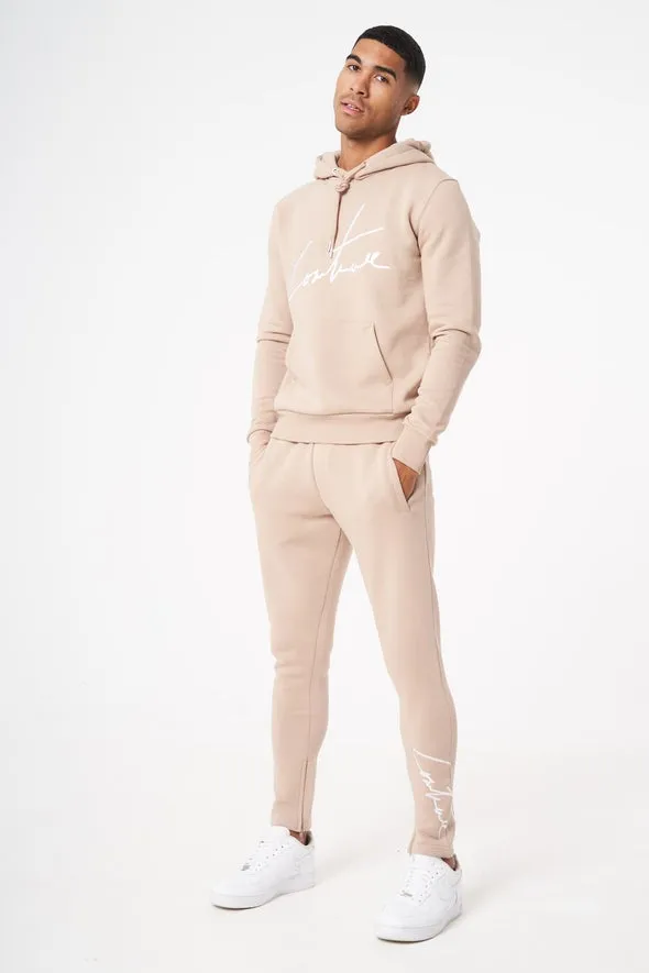 The Couture Club Essentials Signature Slim Hoodie Beige