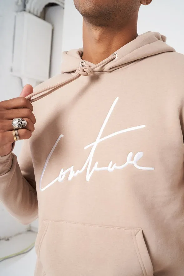 The Couture Club Essentials Signature Slim Hoodie Beige