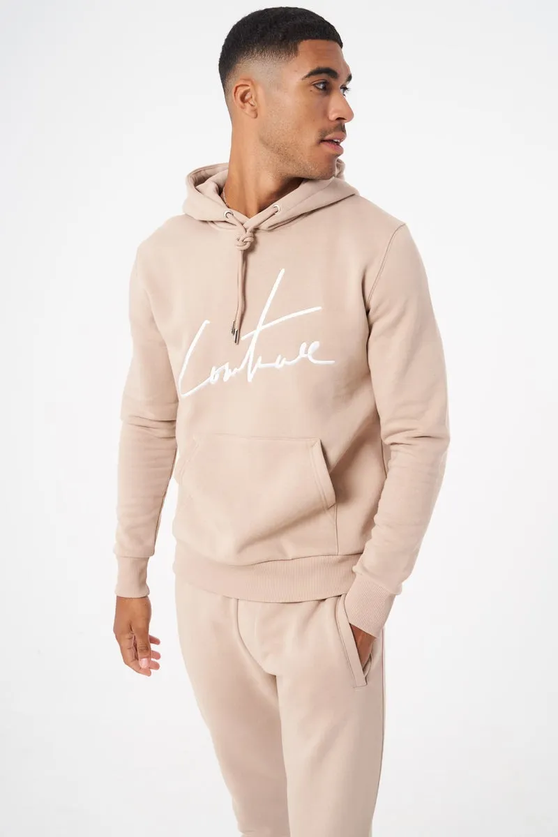 The Couture Club Essentials Signature Slim Hoodie Beige