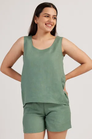 The Linen Round Neck Tank