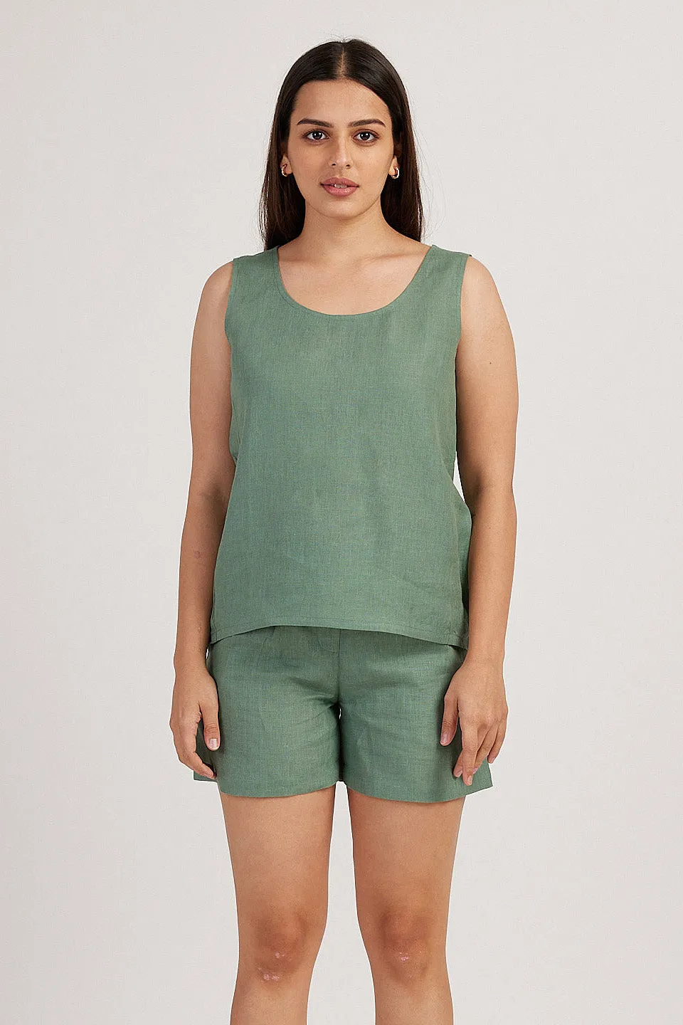 The Linen Round Neck Tank