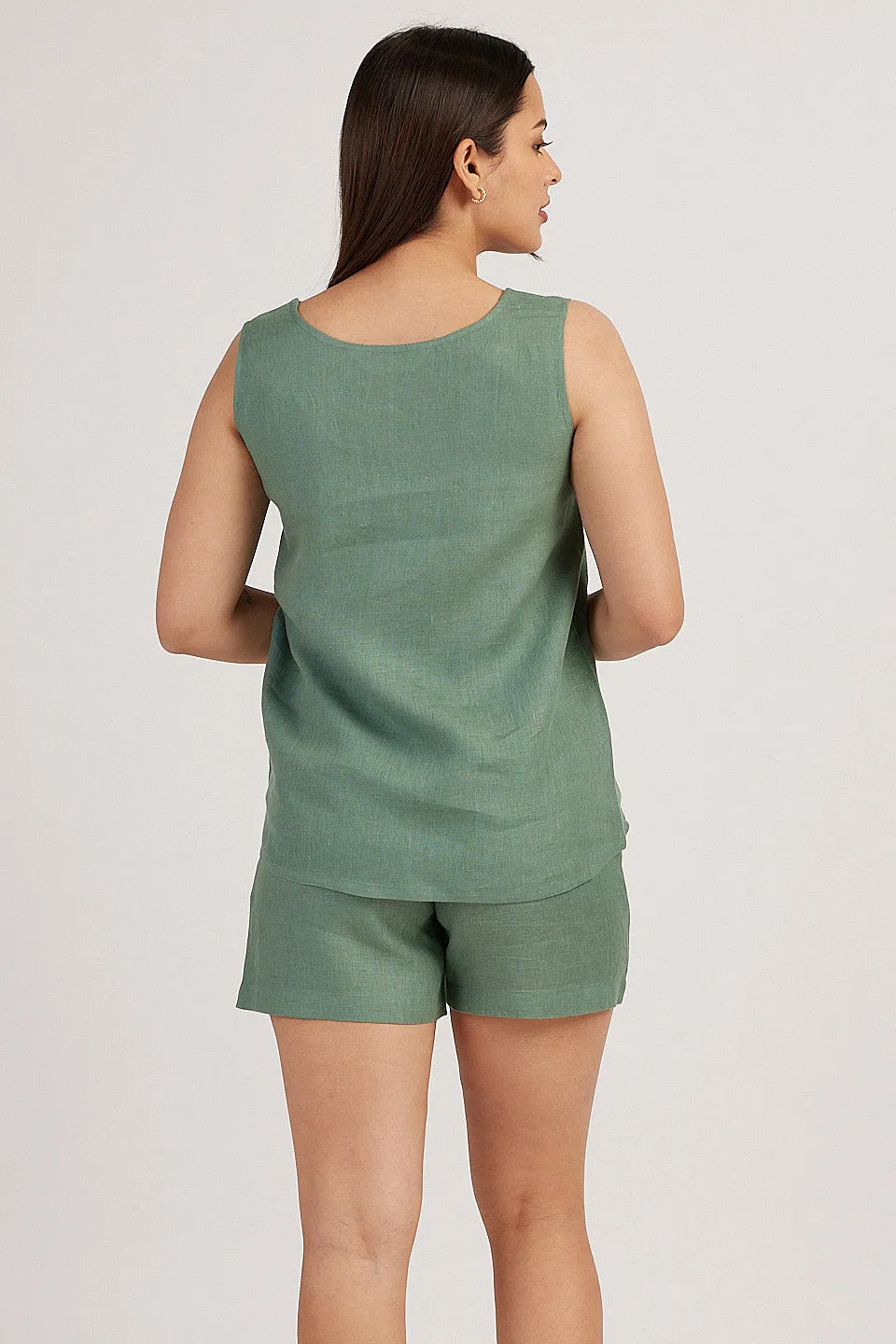 The Linen Round Neck Tank