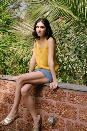 The Linen Round Neck Tank