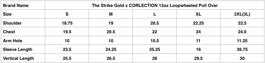 The Strike Gold x CORLECTION 12oz Loopwheeled Pull Over (Black)