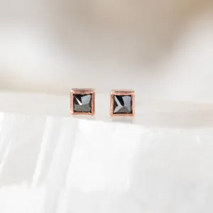 The Teensy Black Diamond Spike Stud Earrings | 14K Rose Gold