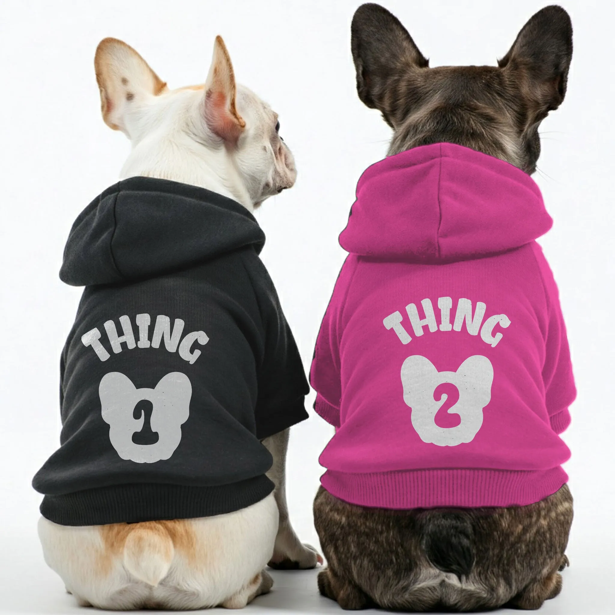 Thing 1 and Thing 2 - Matching French Bulldog Hoodies – Stylish, Cozy & Personalized!