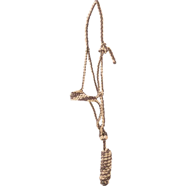 TKCR/HALTERBR--Brwn/Tan Halter Rope w/Lead & Braided