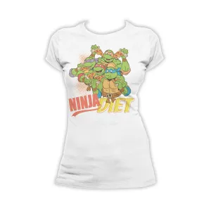 TMNT Group Ninja Diet Official Women's T-shirt (White)
