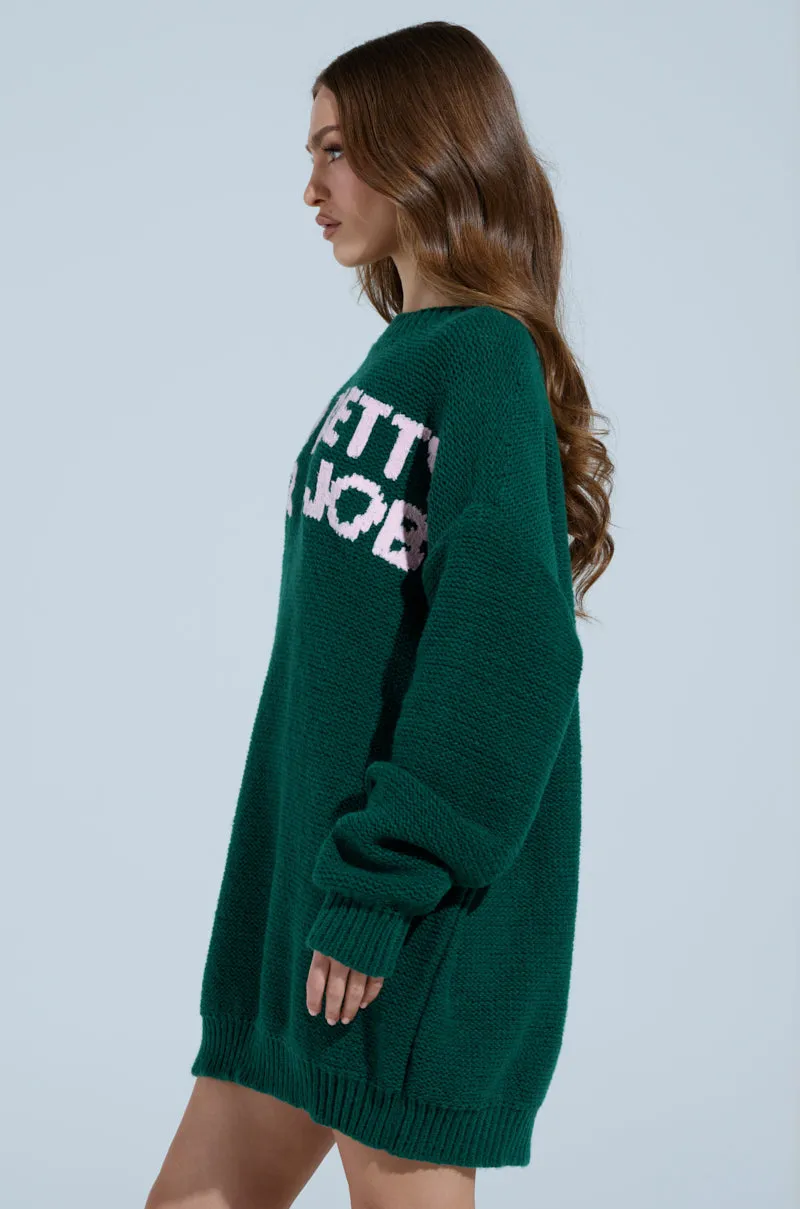 TOO PRETTY PRINTED SWEATER DRESS
