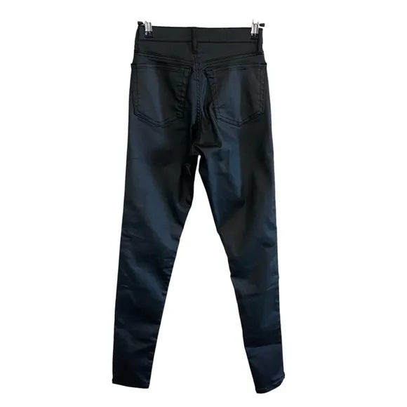 Topshop - black high-rise skinny wax coated jeans - 2 NWT