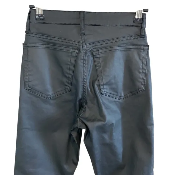 Topshop - black high-rise skinny wax coated jeans - 2 NWT