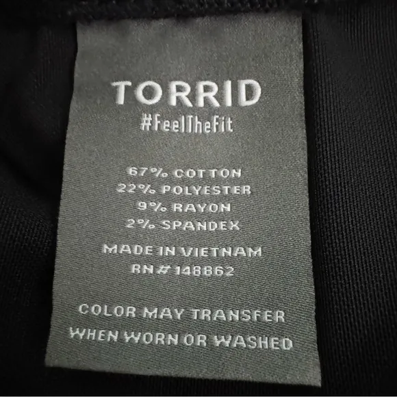 Torrid Lean Jean Skinny Super Soft Black Pull On Size 5 Tall NWT