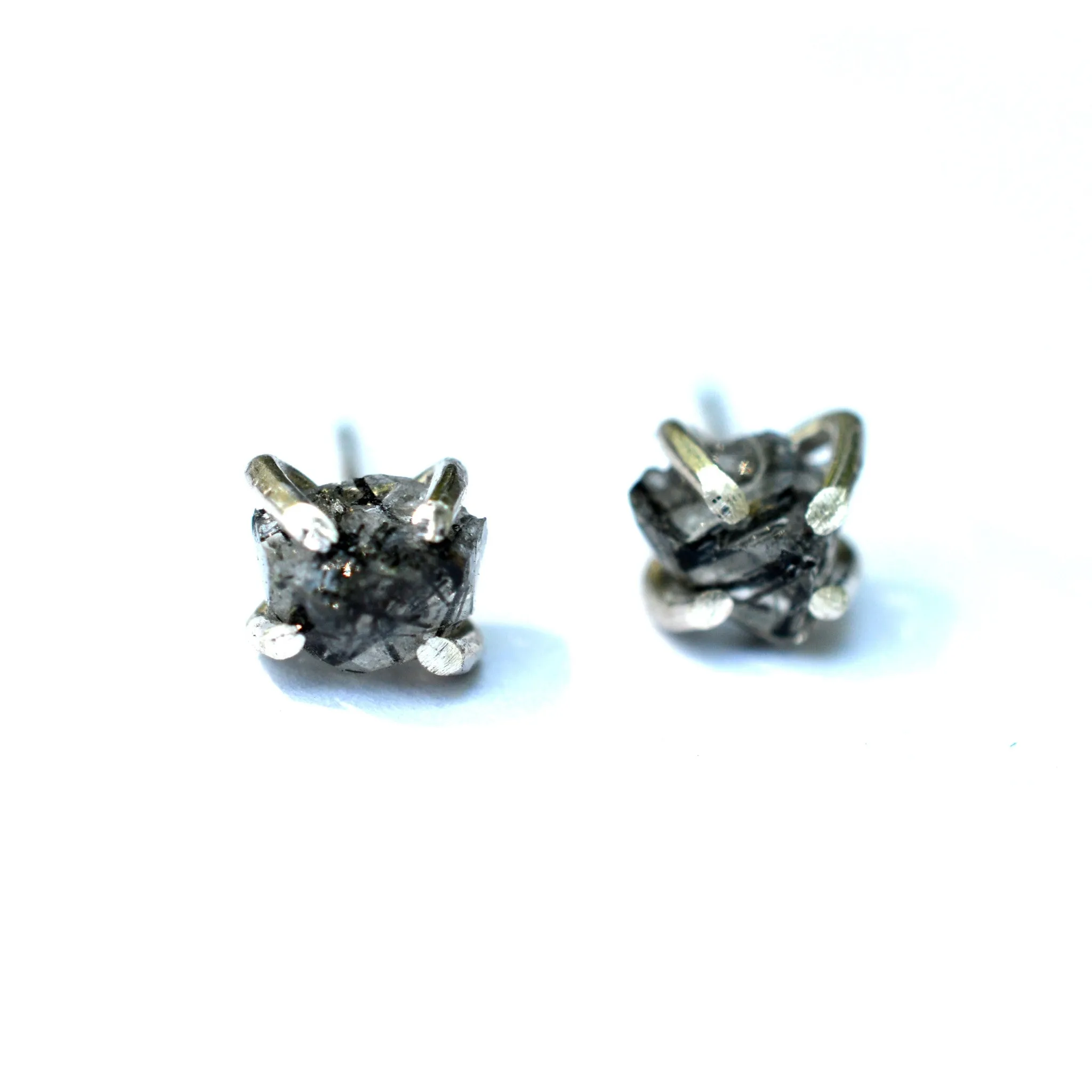 Tourmalinated Quartz Stud Earrings