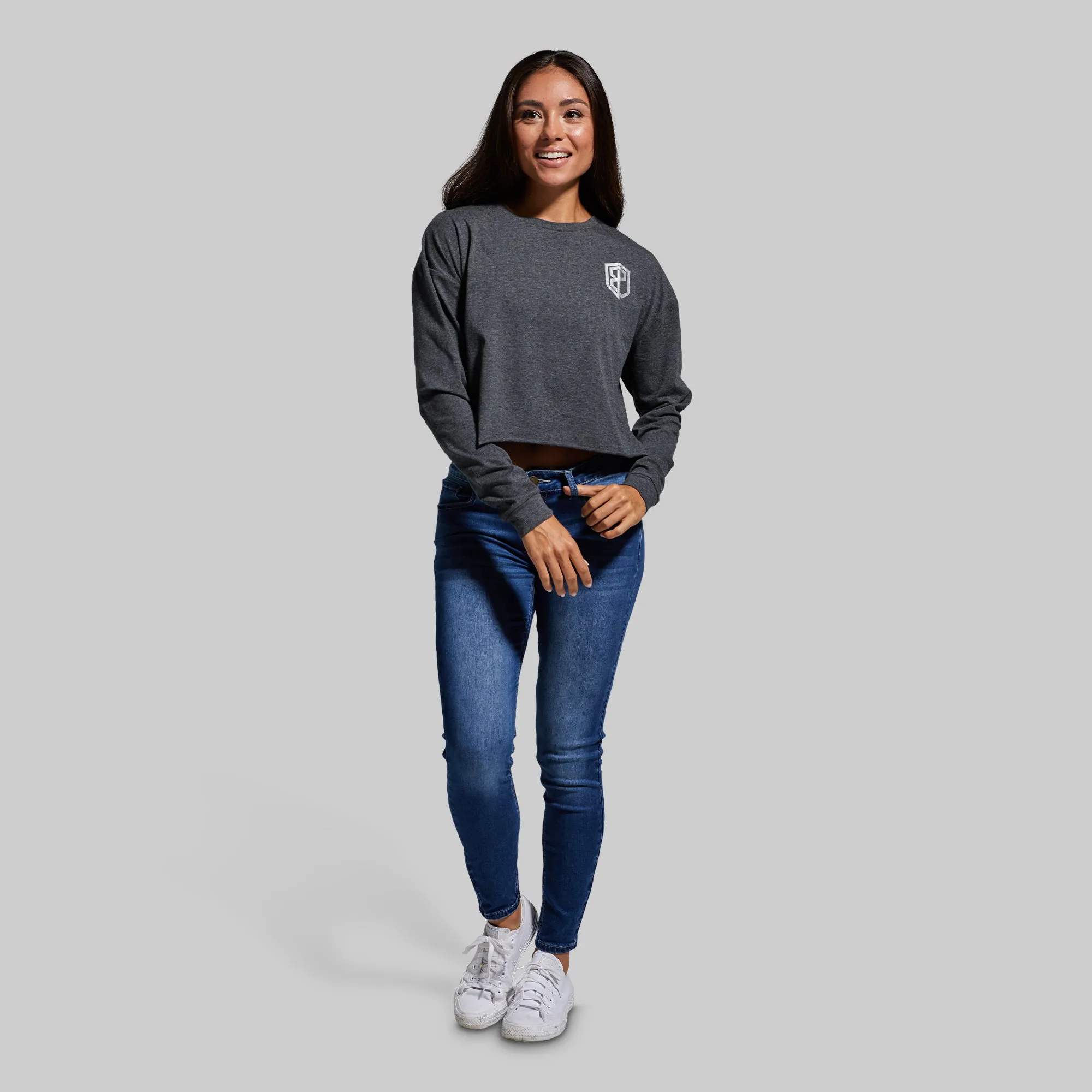 Training Crop Long Sleeve (Dark Heather Grey)