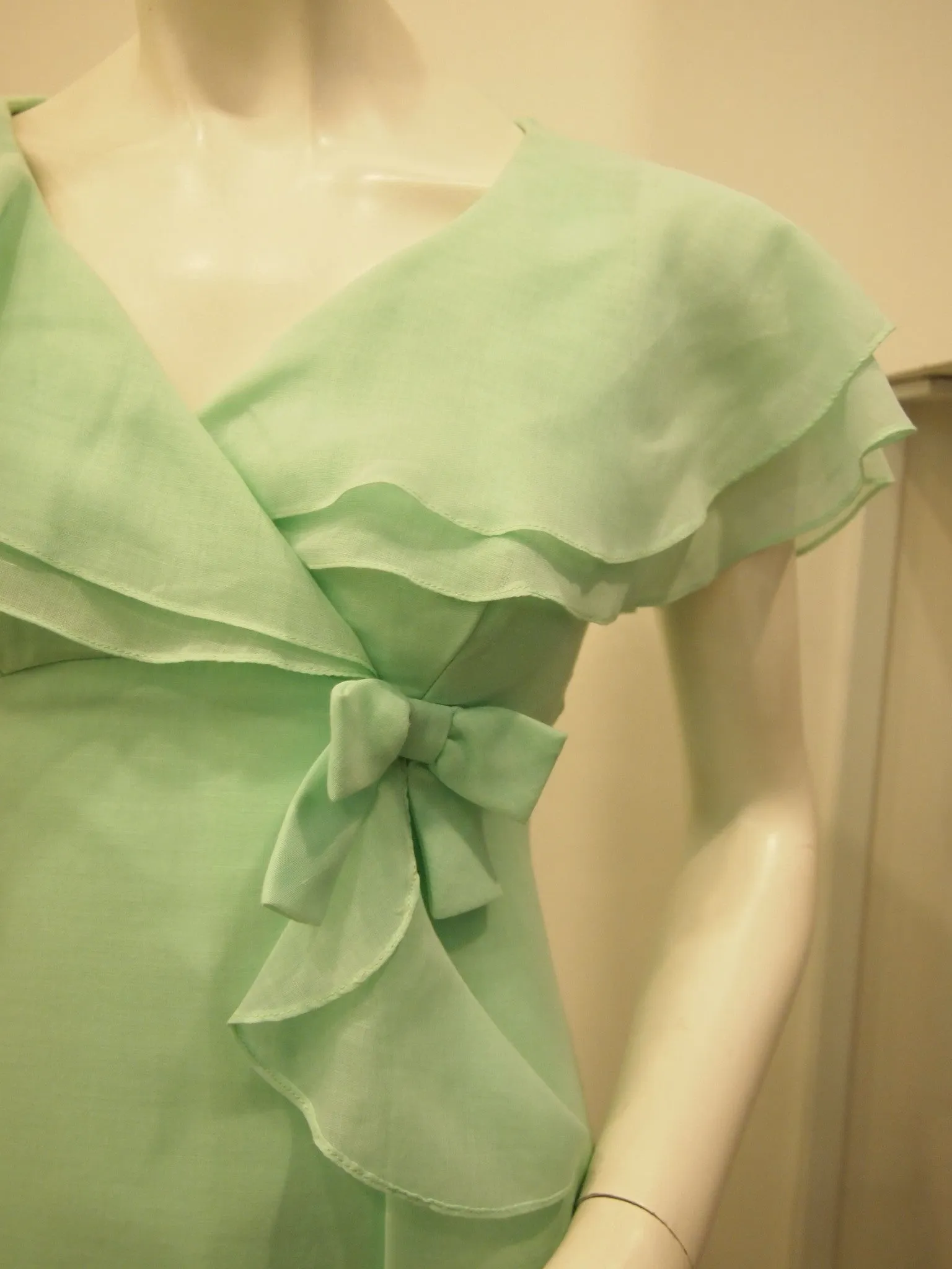 Unruffled Apple Green Maxi 70s Vintage Dress