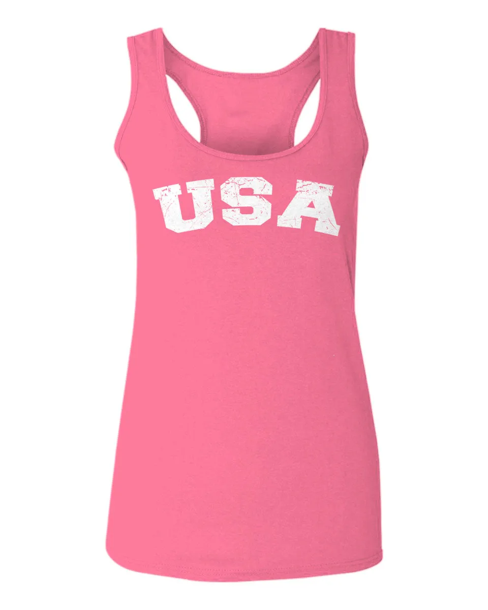 USA Vintage Patriotic American United States of America  women's Tank Top sleeveless Racerback