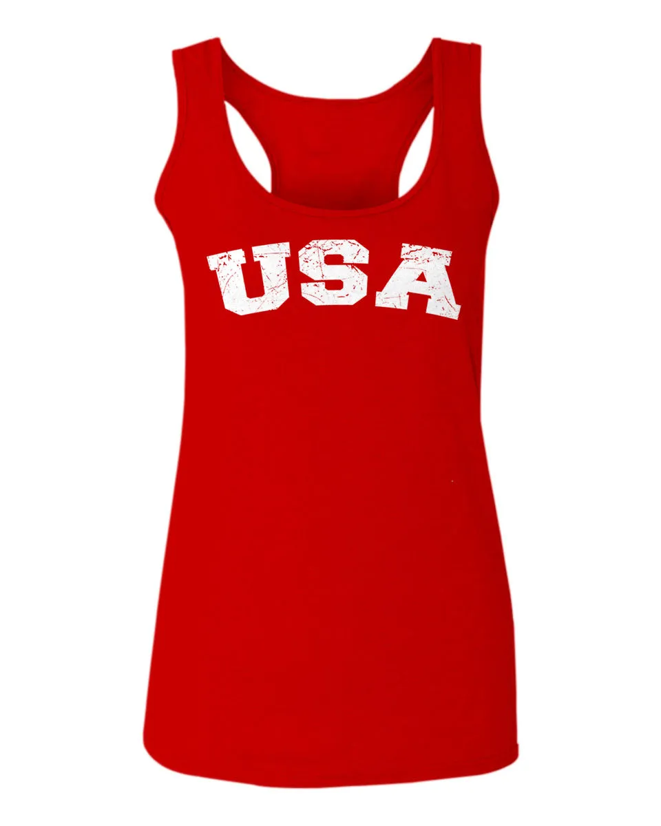 USA Vintage Patriotic American United States of America  women's Tank Top sleeveless Racerback