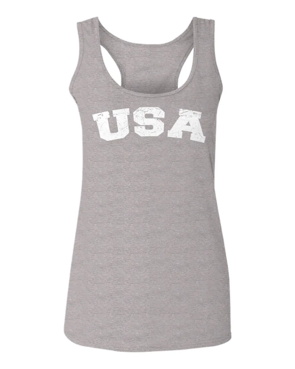 USA Vintage Patriotic American United States of America  women's Tank Top sleeveless Racerback