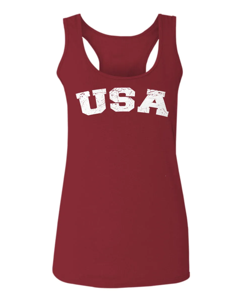 USA Vintage Patriotic American United States of America  women's Tank Top sleeveless Racerback