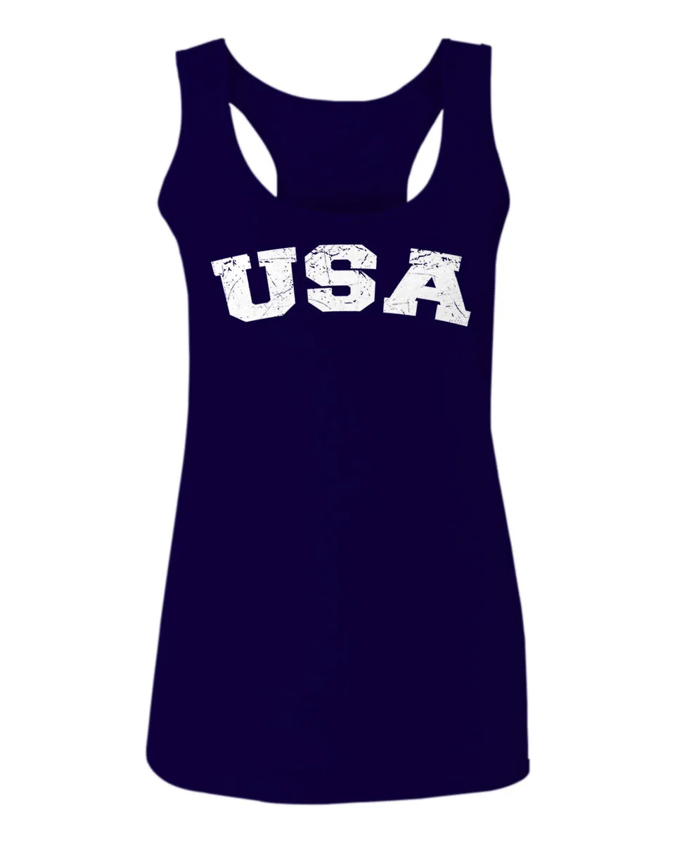 USA Vintage Patriotic American United States of America  women's Tank Top sleeveless Racerback