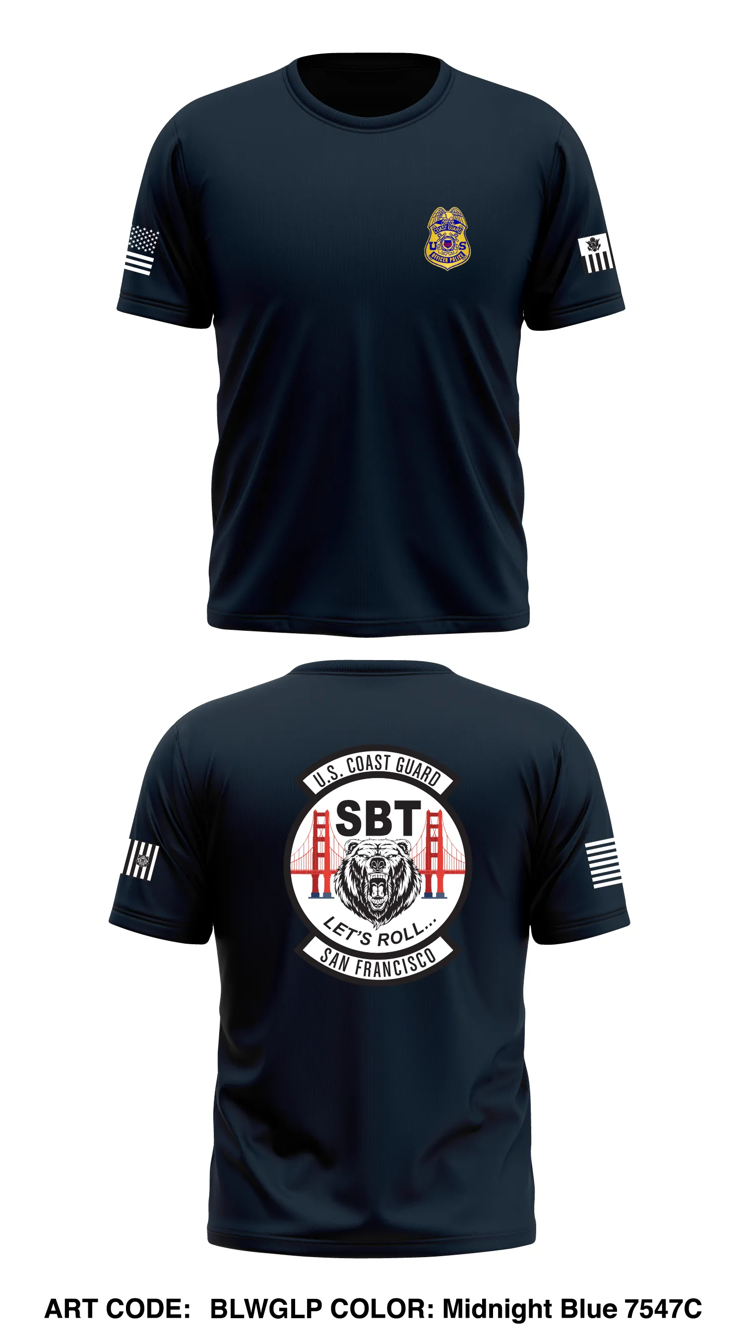 USCG Sector boarding team (SBT) San Francisco Store 1 Core Men's SS Performance Tee - BLWGLP