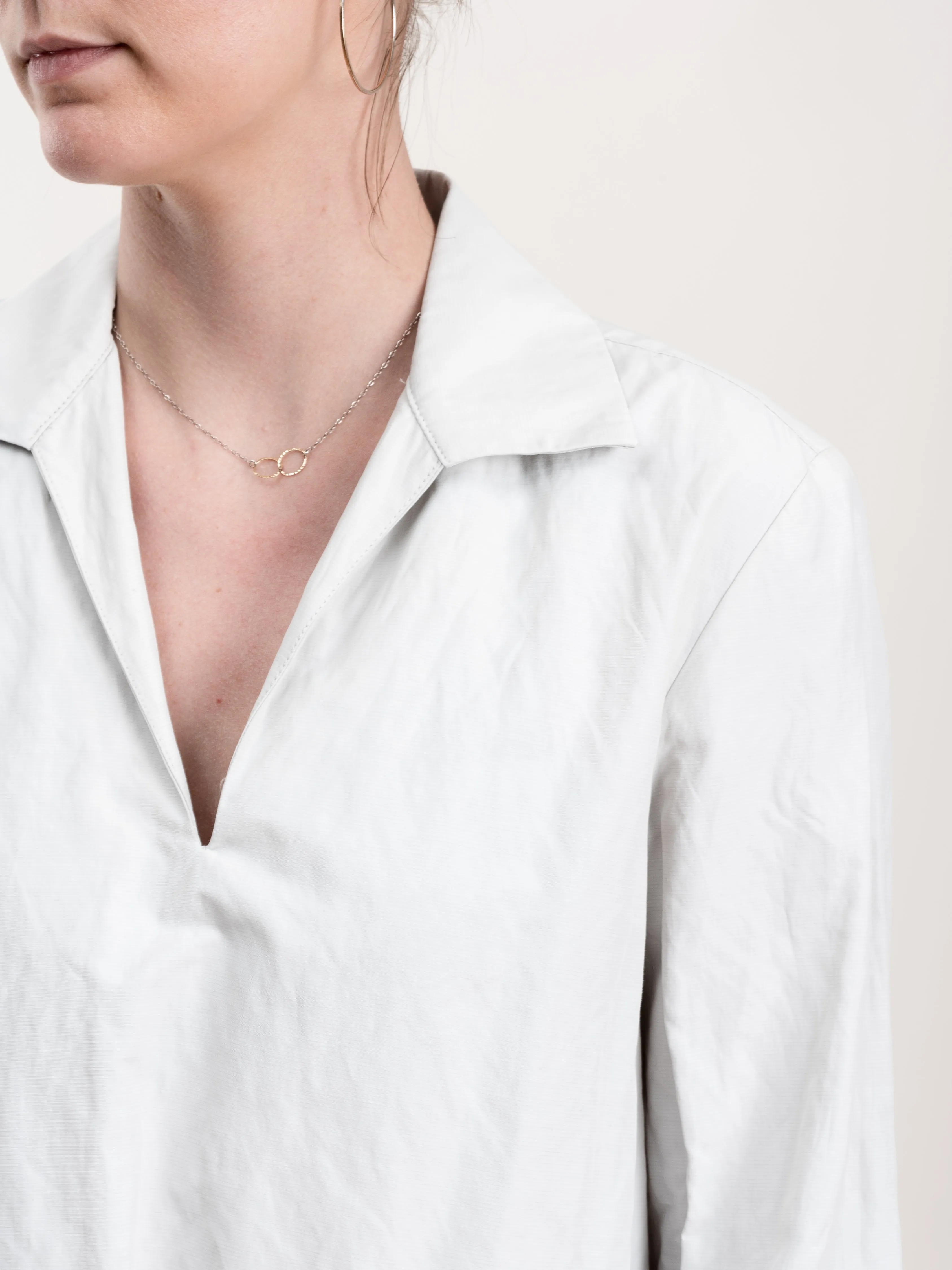 v-neck dress - stone