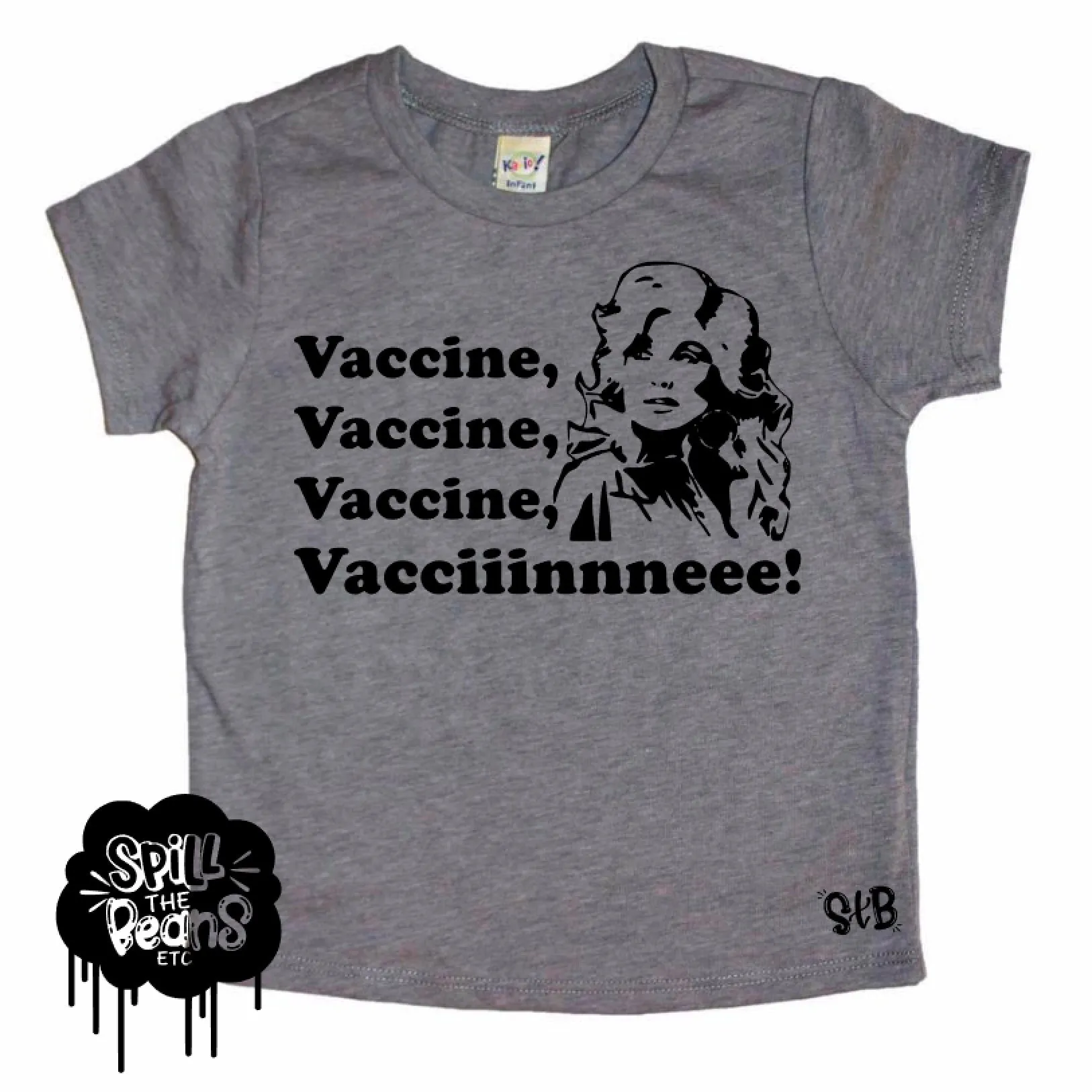 Vaccine, Vaccine, Vaccine, Vacciiinnneee Bodysuit or Tee BLACK DESIGN ONLY