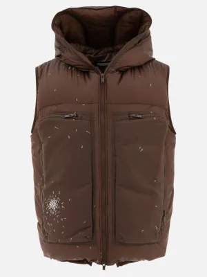 Vest jacket with cross print
