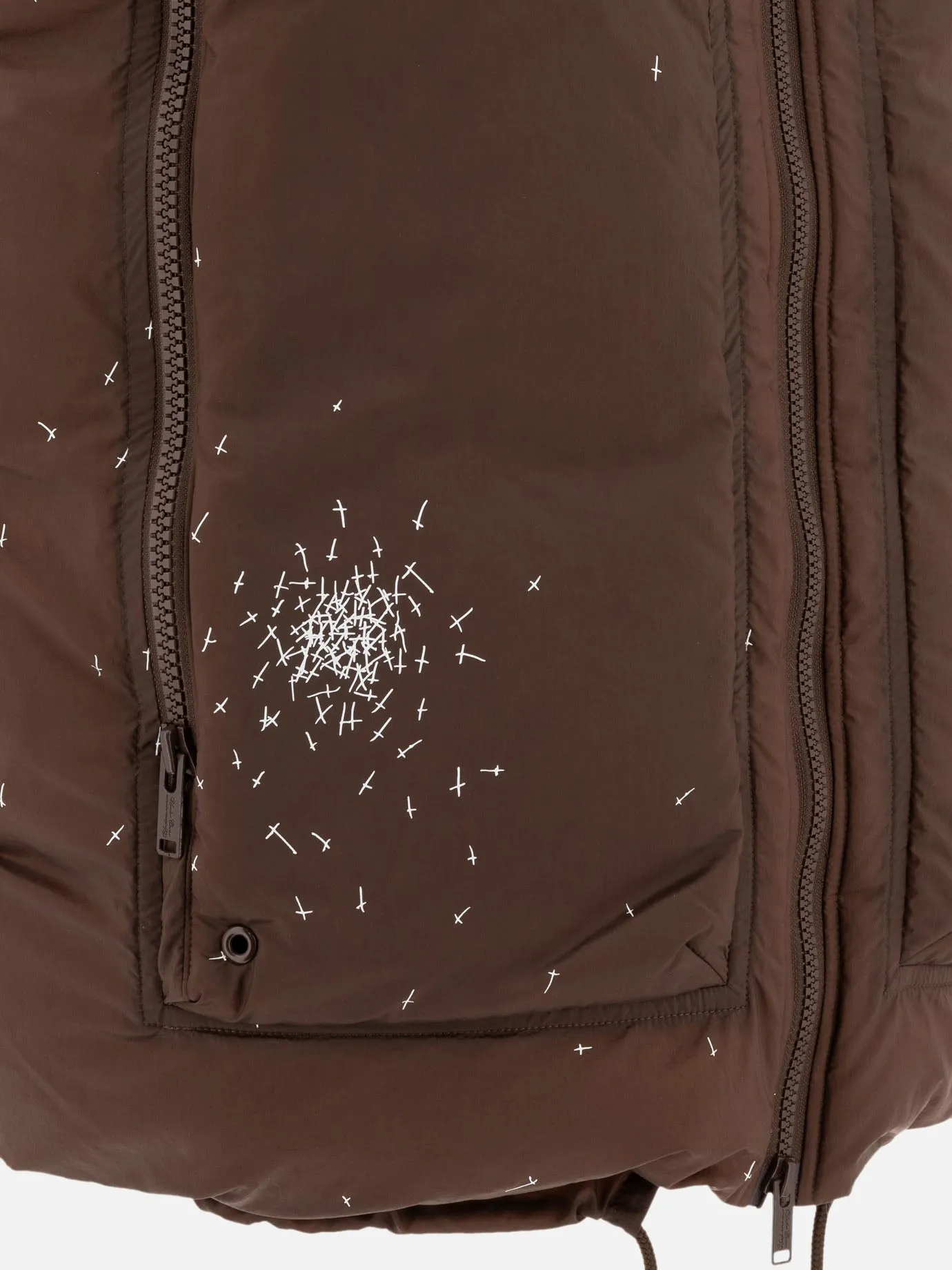 Vest jacket with cross print