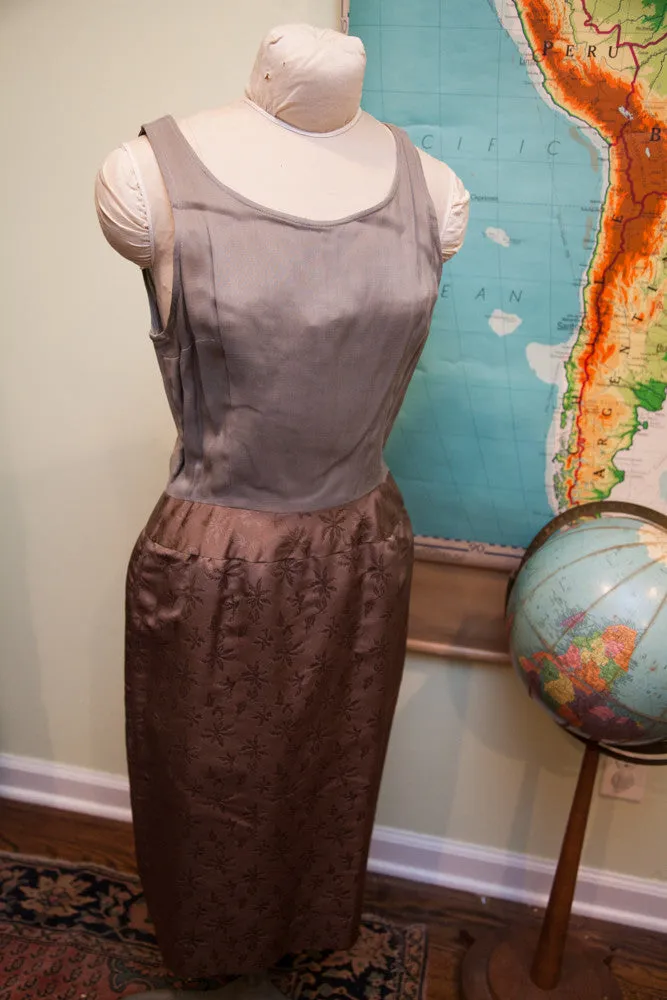 Vintage 60s Asian Inspired Two-Piece Dress // Size 6 - 8