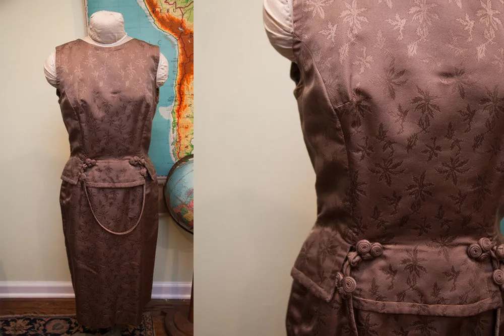 Vintage 60s Asian Inspired Two-Piece Dress // Size 6 - 8