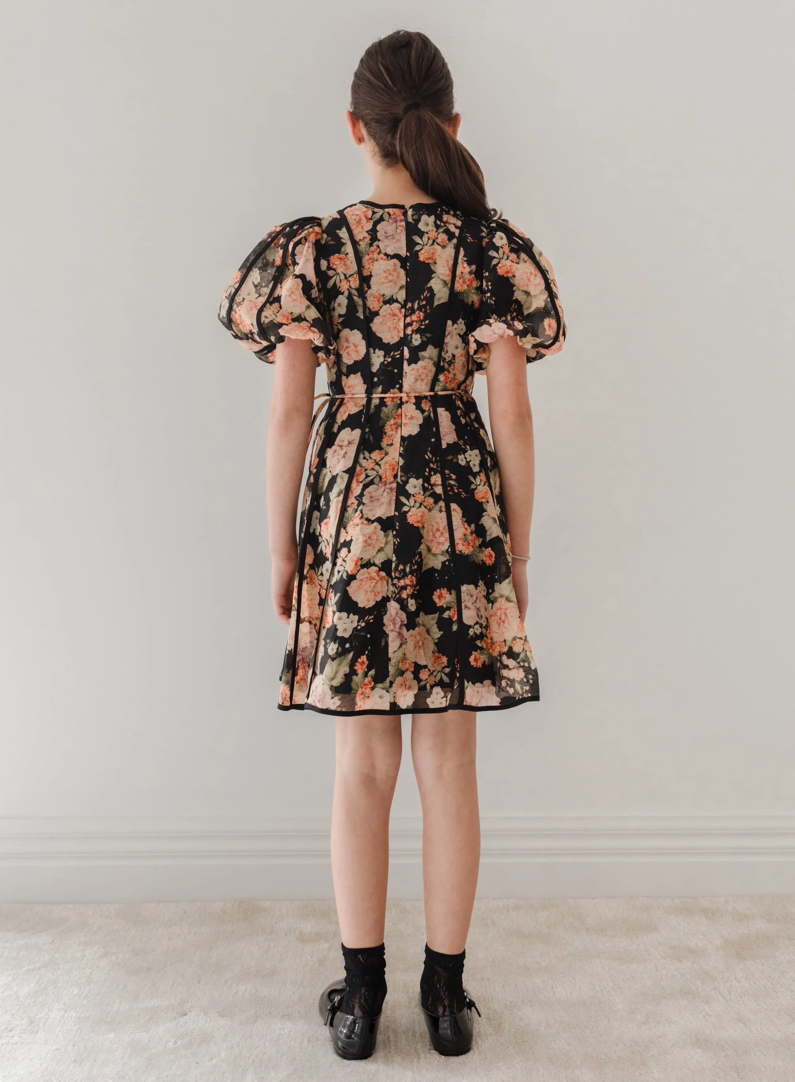 Vintage Bloom Print Linen panel dress by Petite Amalie