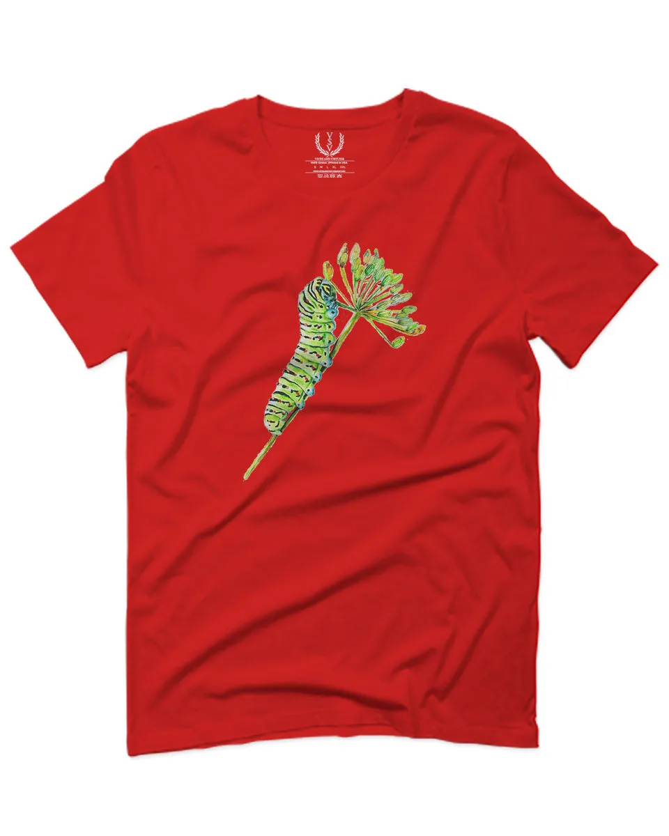 Vintage Caterpillar Paint Floral Retro Graphic For men T Shirt