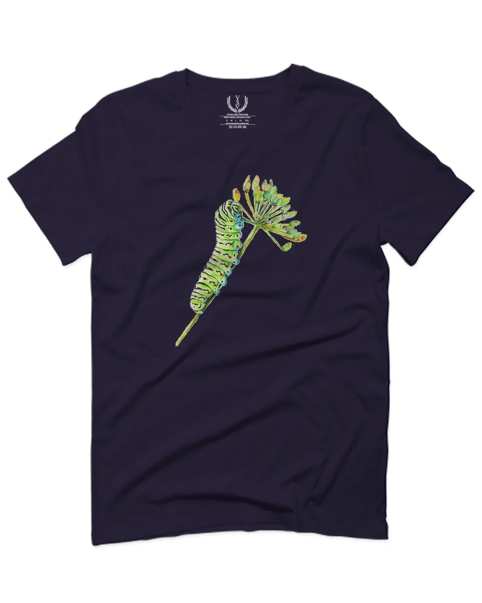 Vintage Caterpillar Paint Floral Retro Graphic For men T Shirt