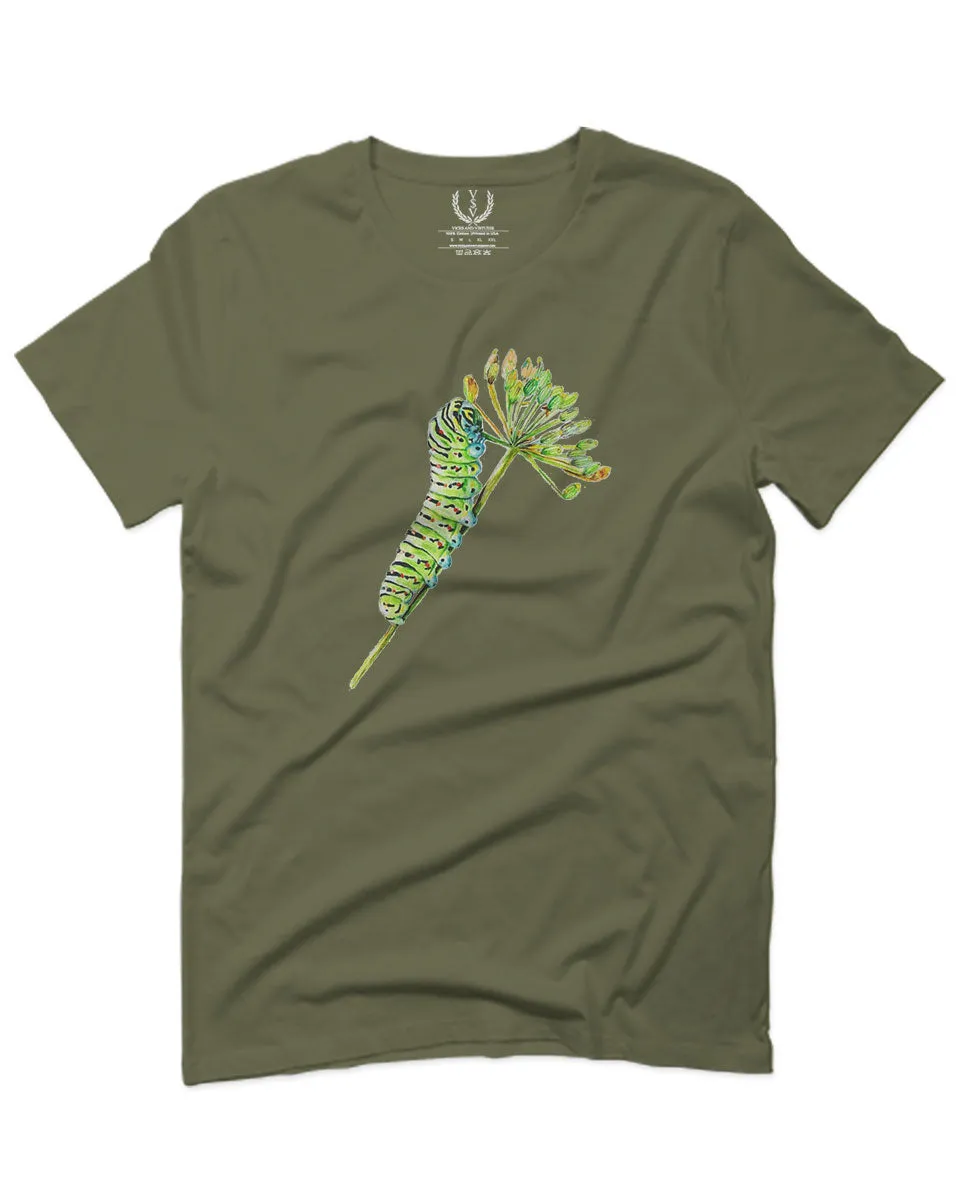 Vintage Caterpillar Paint Floral Retro Graphic For men T Shirt