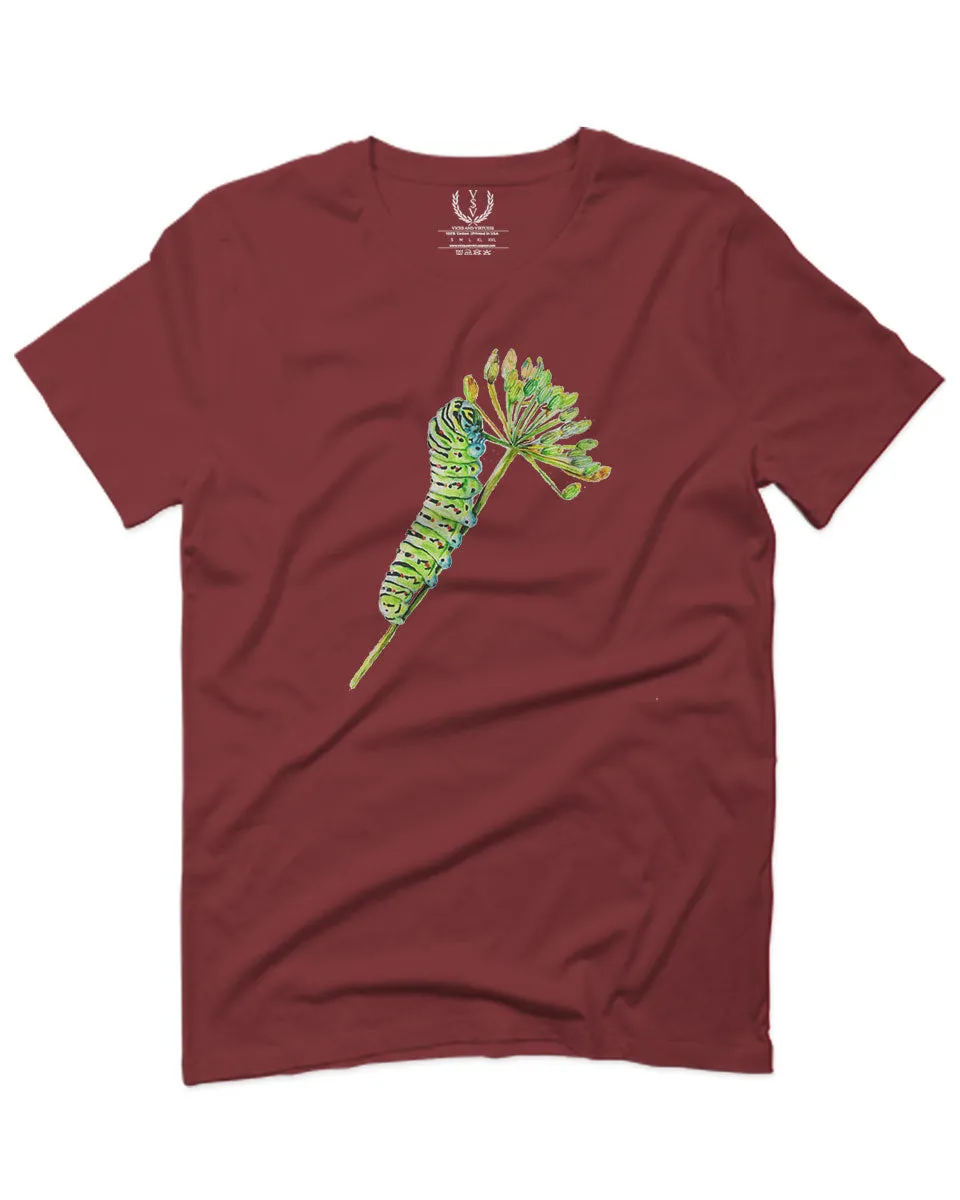 Vintage Caterpillar Paint Floral Retro Graphic For men T Shirt