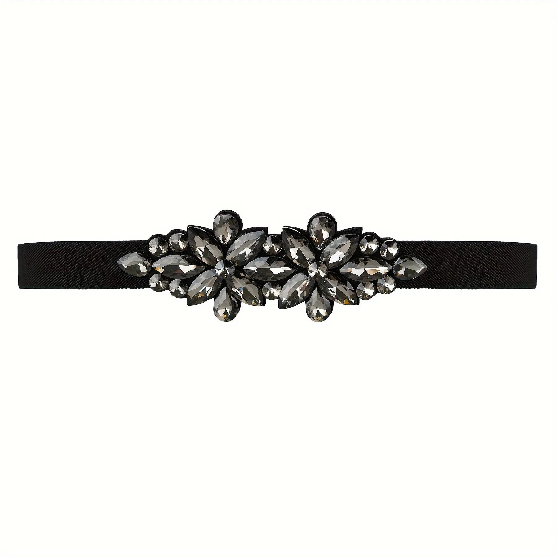 Vintage Crystal Glass Belt for Women with Rhinestone Accents