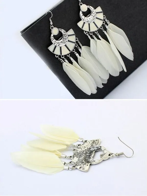Vintage Fan-shaped Tassel Earrings