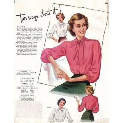 Vintage Maisonette Fabric Swatch 1940s 8x11 463