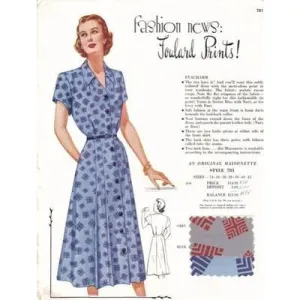 Vintage Maisonette Fabric Swatch 1940s 8x11 781
