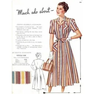 Vintage Maisonette Fabric Swatch 1940s 8x11 830
