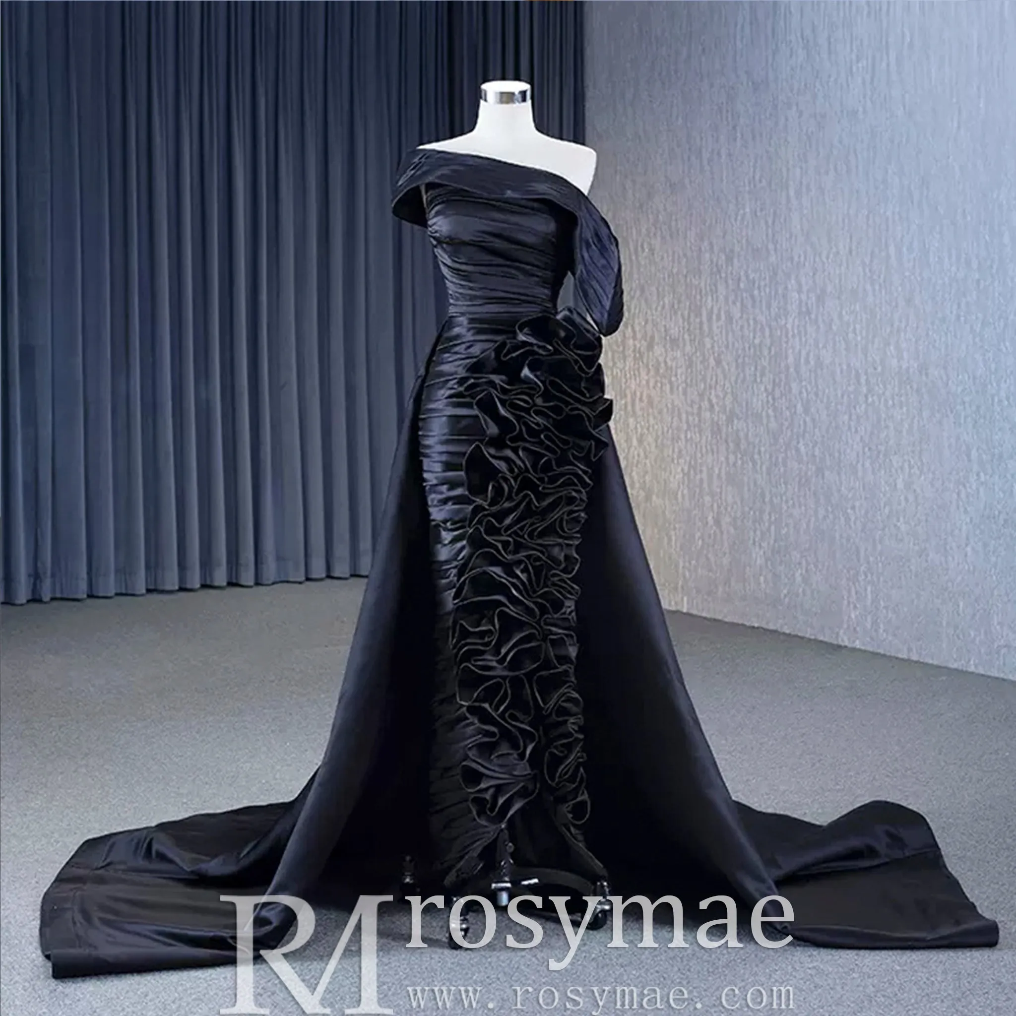 Vintage Mermaid Pageant Dress Ruffled Formal Evening Dresses with Overskirt