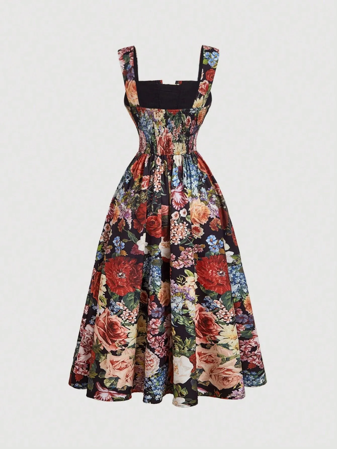 Vintage Palace Style Print Women Dress