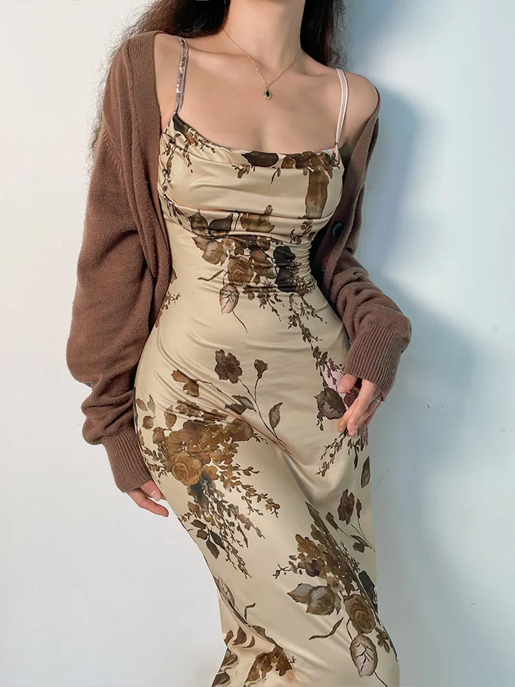 Vintage Party Long Dress Print Maxi Dresses Elegant Beach Style