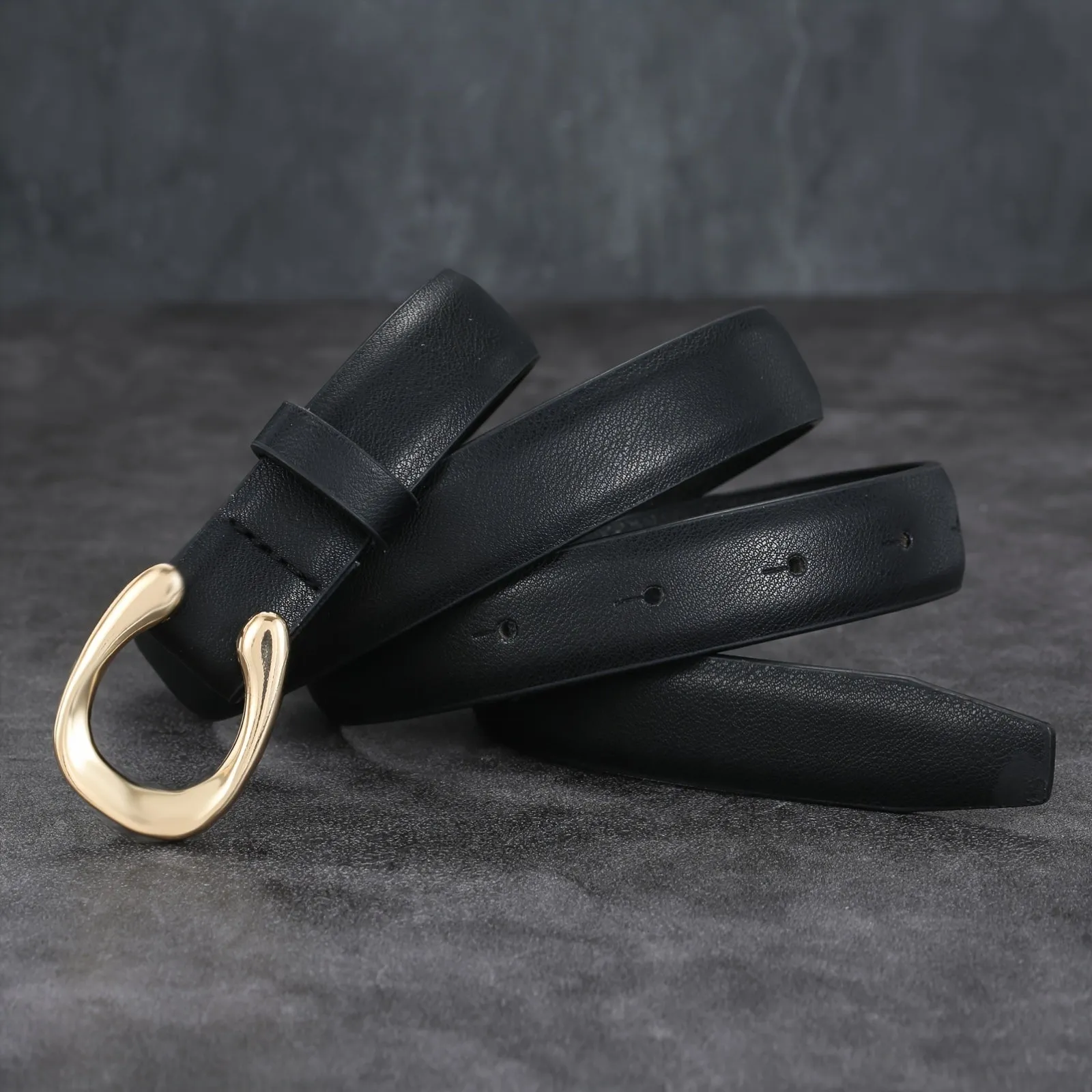 Vintage Street Style Women'S Belt Hollow Buckle Versatile Accessory