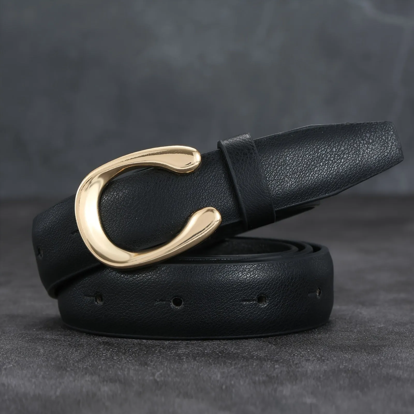 Vintage Street Style Women'S Belt Hollow Buckle Versatile Accessory