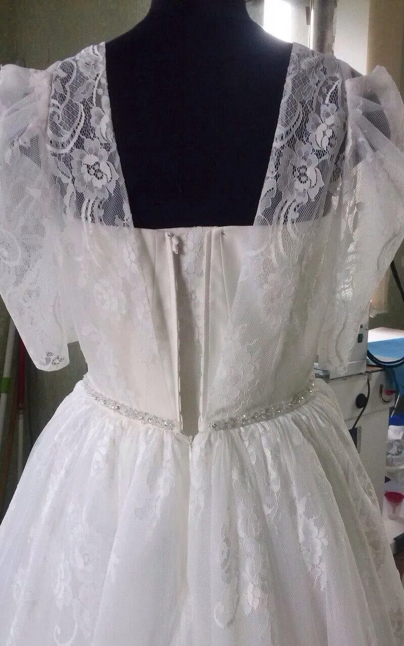 Vintage Style Romantic Gown Floral Lace Dress - 711369