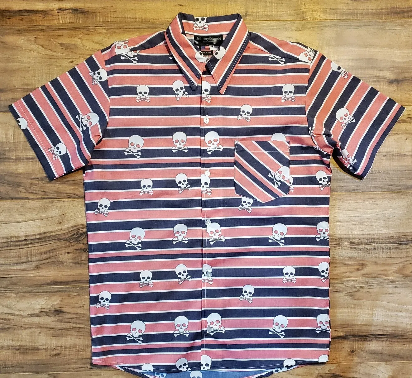 vintage washed skull stripe