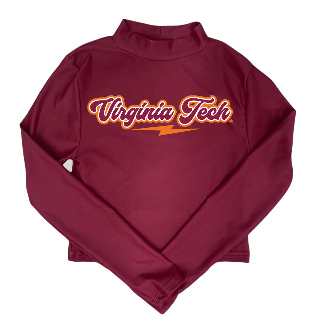 Virginia Tech Maroon Mock Neck Top